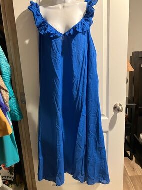 H&M Royal Blue Ruffle Strap Dress